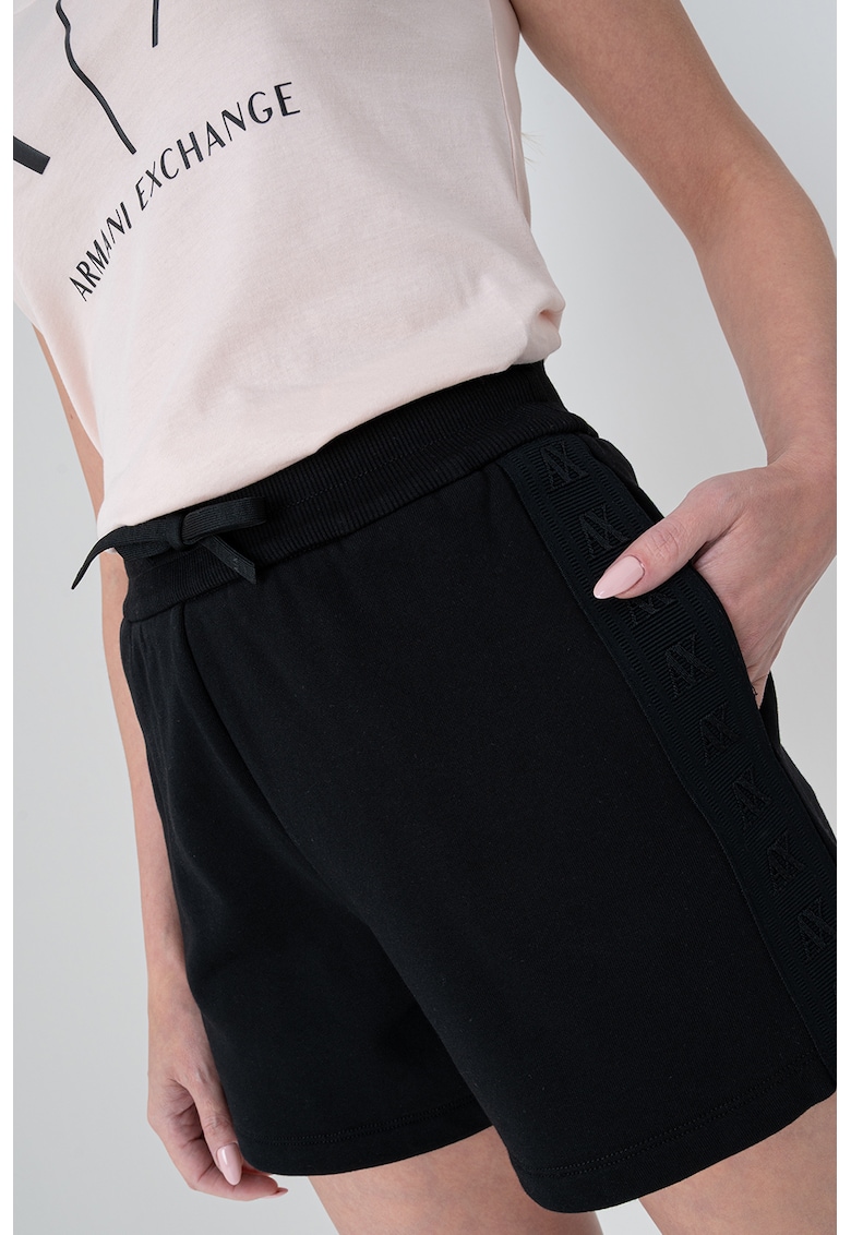 Pantaloni scurti cu talie inalta - Negru