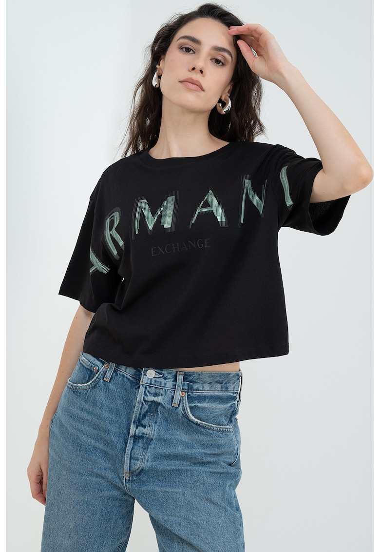 Tricou cu imprimeu logo supradimensionat