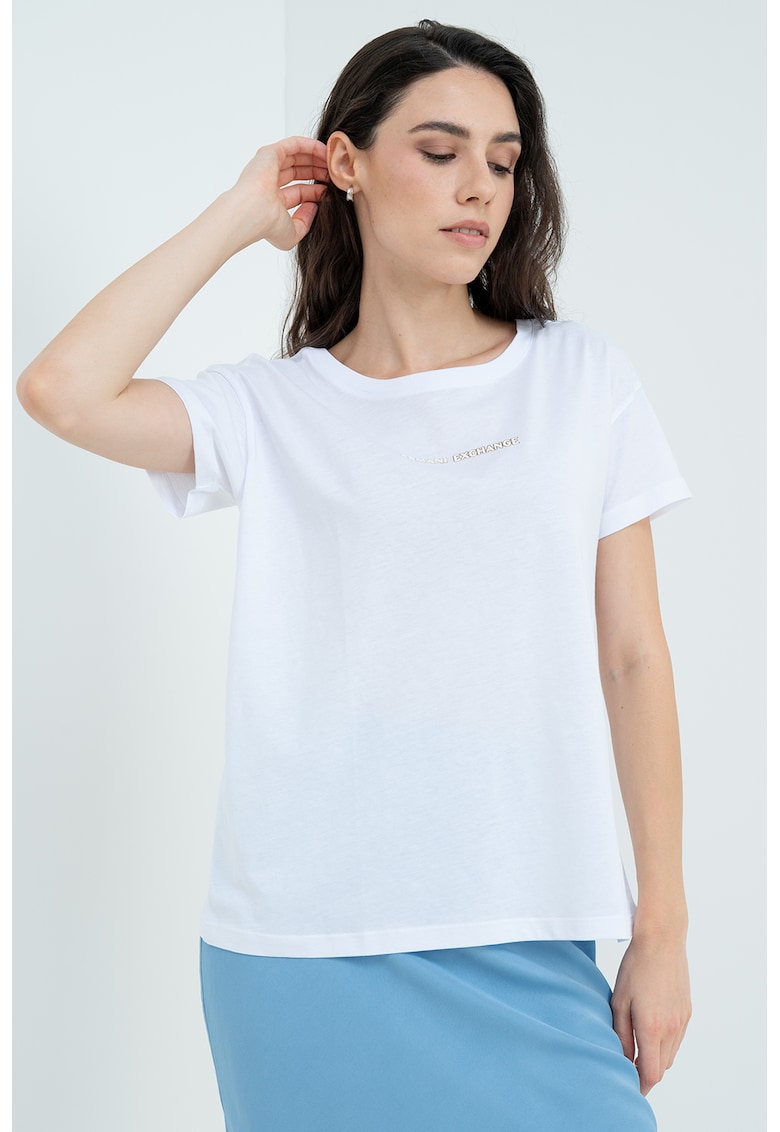 Tricou cu decolteu rotund - Alb
