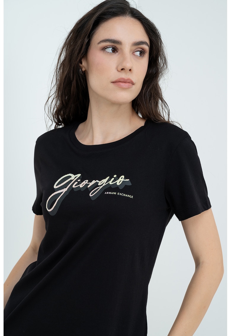 Tricou cu imprimeu logo - Galben deschis