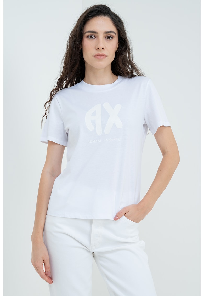 Tricou cu imprimeu logo - Alb fildes