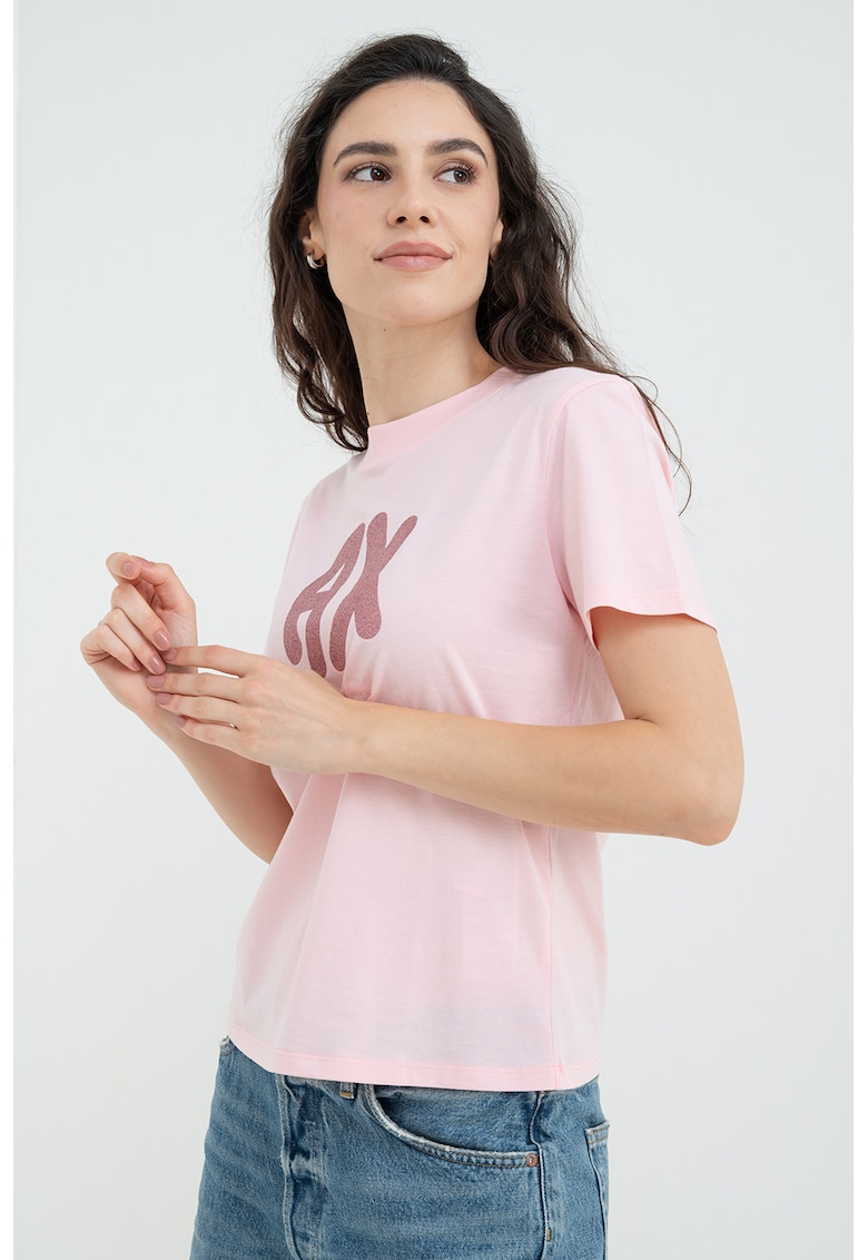 Tricou cu imprimeu logo - Roz deschis