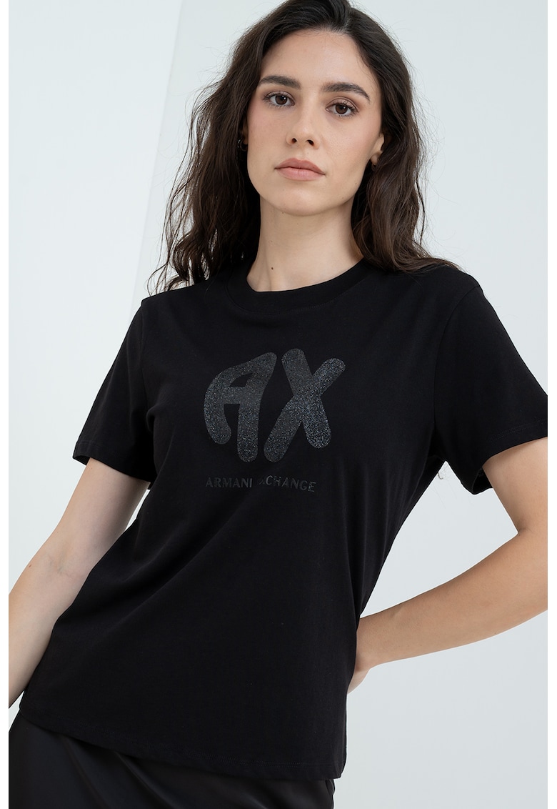 Tricou cu imprimeu logo - Negru