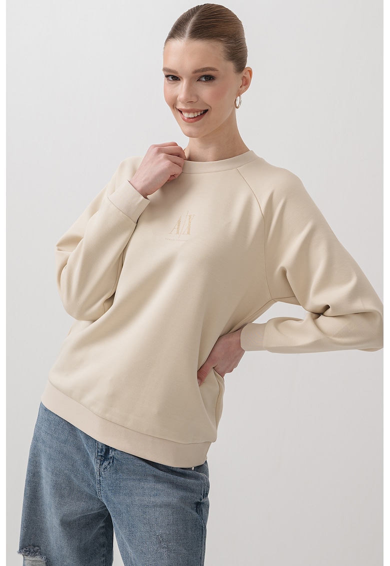 Bluza de trening cu decolteu la baza gatului si maneci raglan