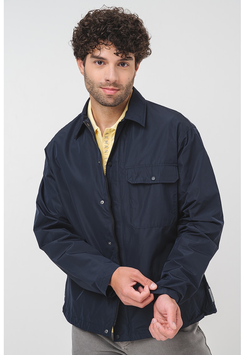 Jacheta cu fermoar si maneci lungi - Albastru ultramarin