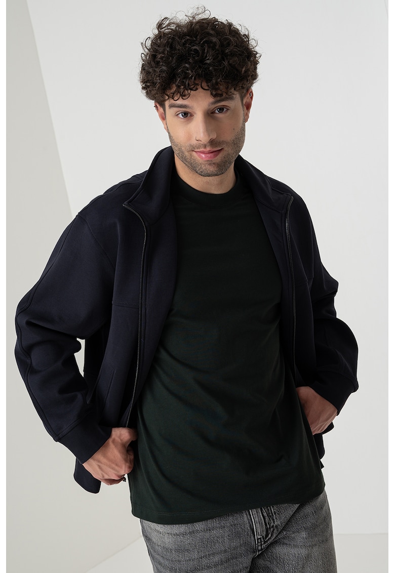 Bluza de trening cu fermoar si buzunare oblice