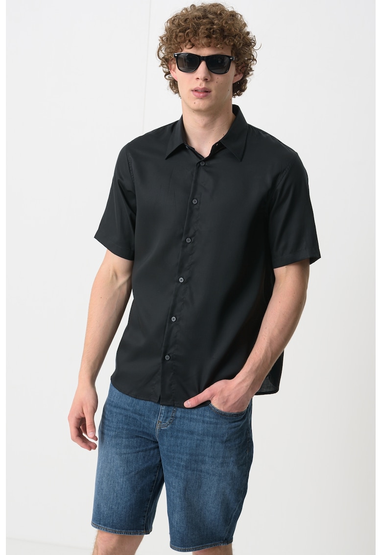 Camasa din lyocell cu maneci scurte