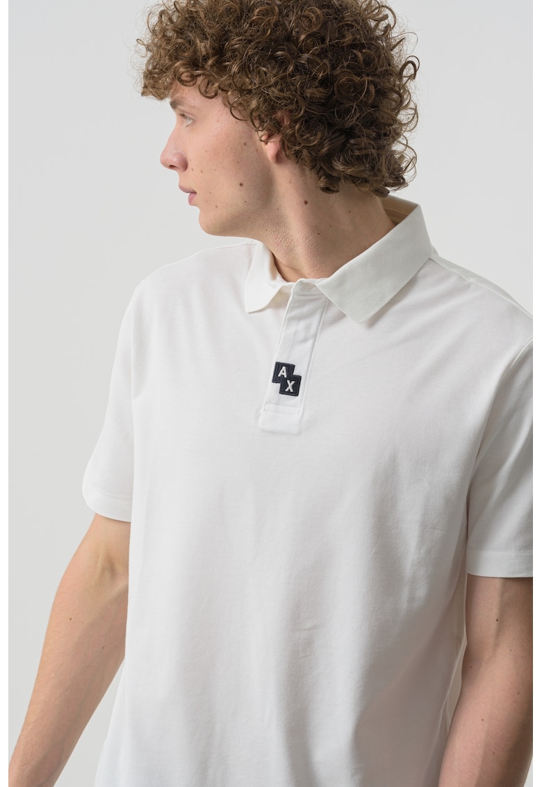 Tricou polo cu detalii cu monograma