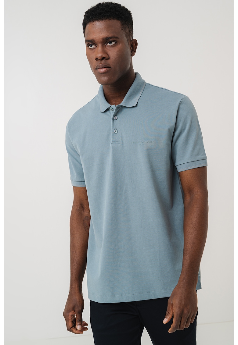 Tricou polo de bumbac - Verde pal