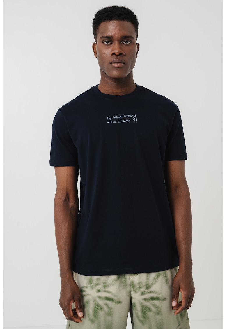 Tricou din bumbac cu logo - Negru