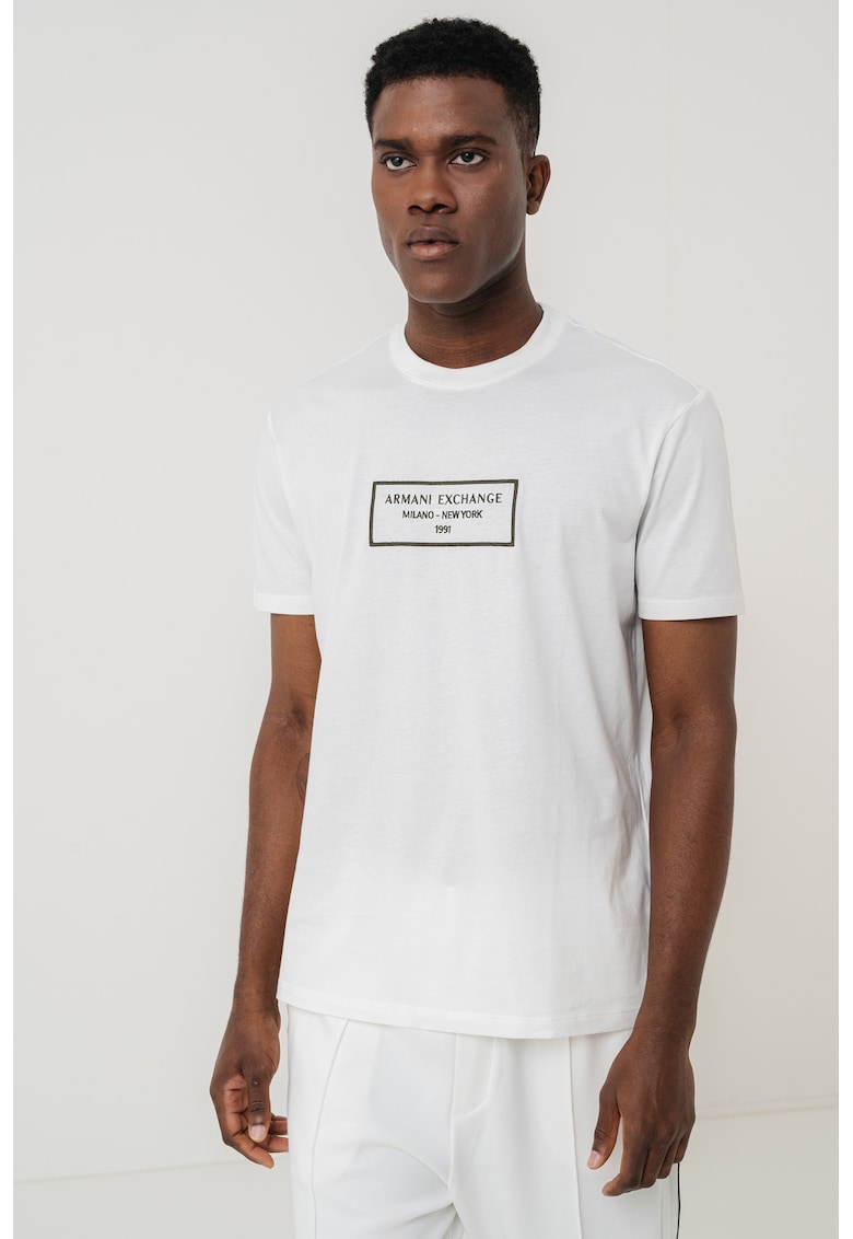 Tricou regular-fit cu logo brodat