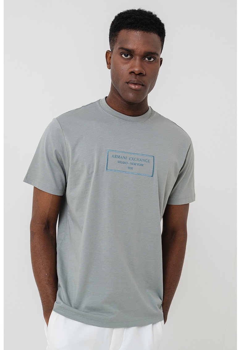 Tricou regular-fit cu logo brodat