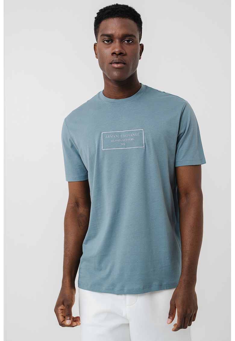 Tricou regular-fit cu logo brodat