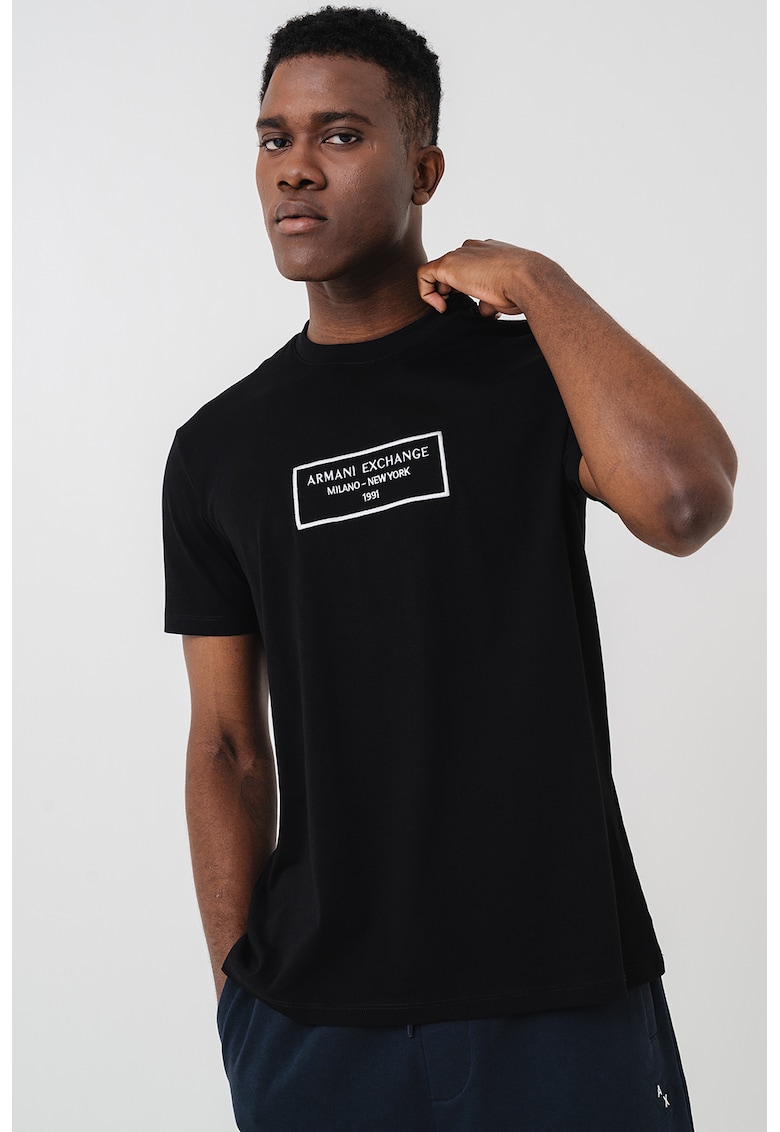 Tricou regular-fit cu logo brodat