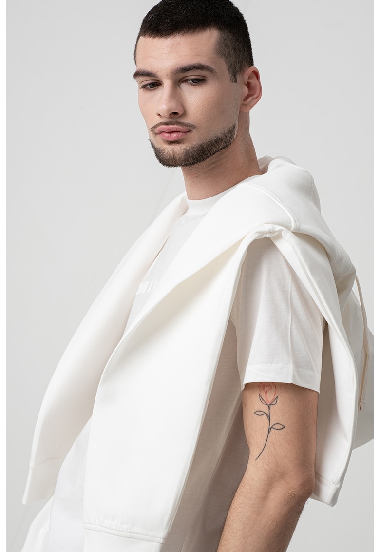 Tricou din bumbac cu logo in relief