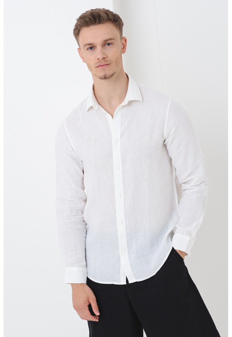 Camasa regular fit din in - Alb