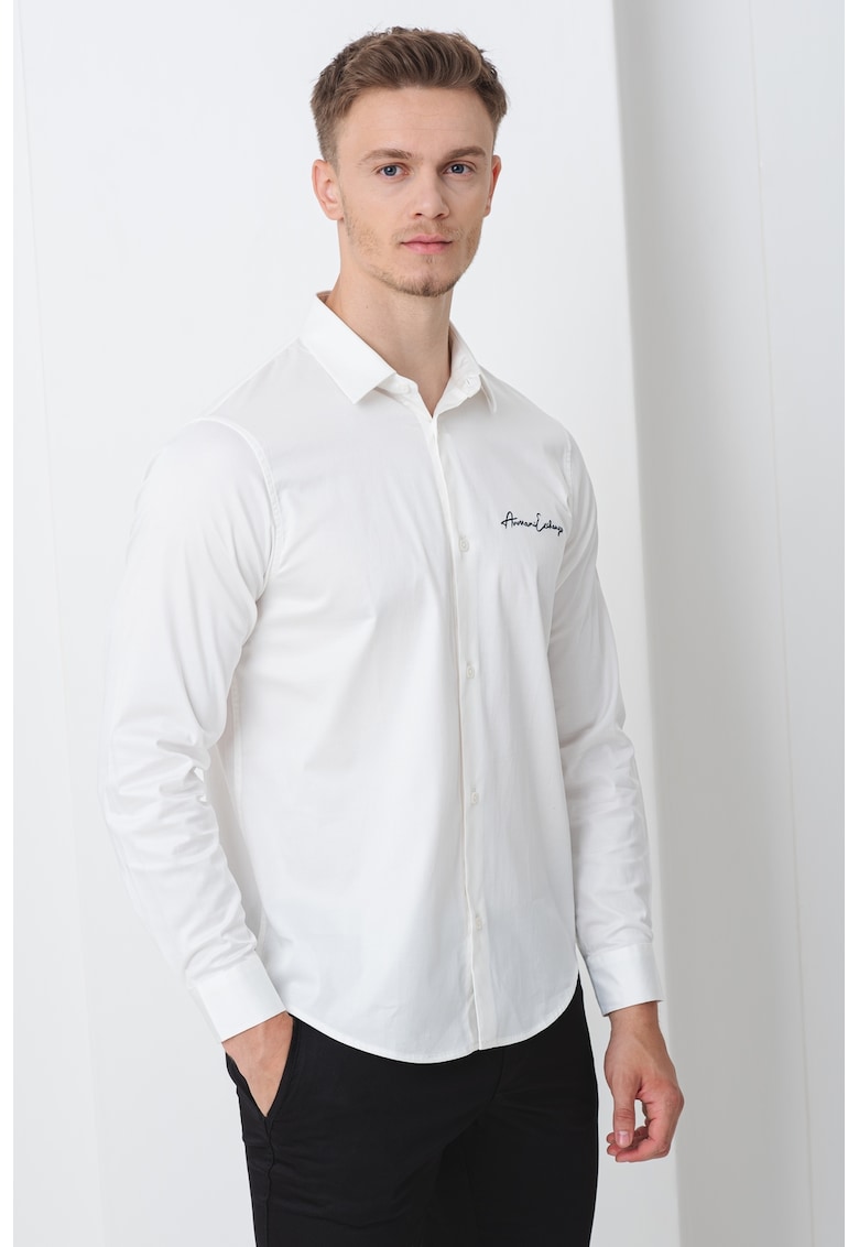 Camasa regular fit cu logo brodat