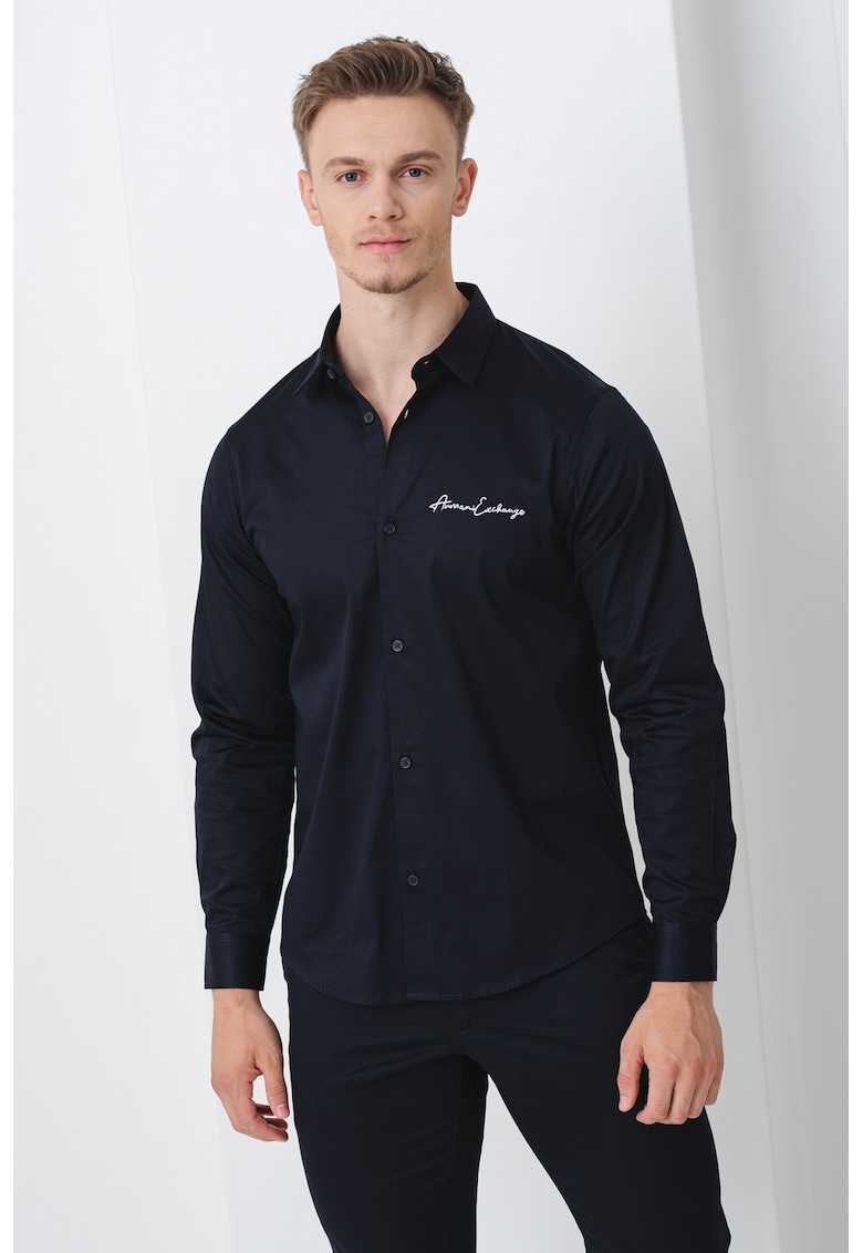 Camasa regular fit cu logo brodat