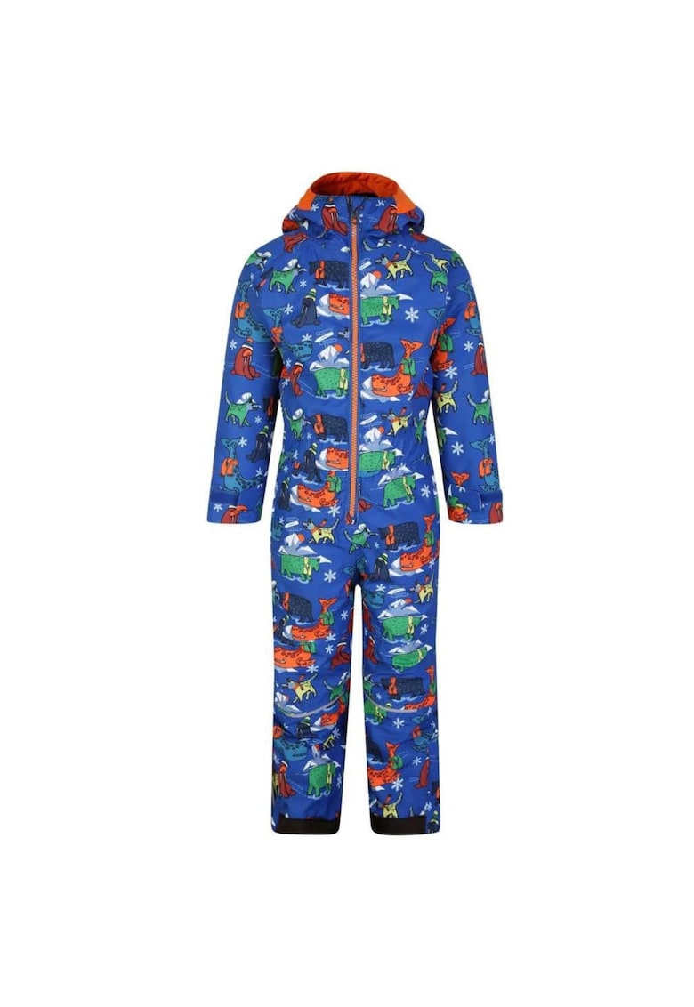 Costum de schi cu fermoar si gluga