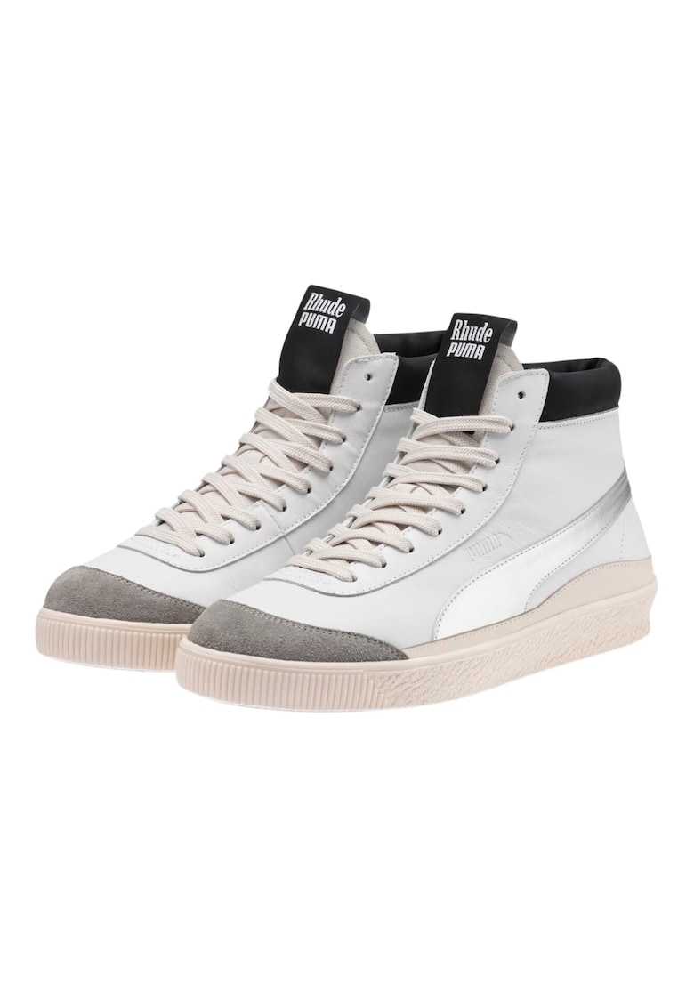 Tenisi barbati Basket '68 OG Mid Rhude - piele naturala - alb - confortabili