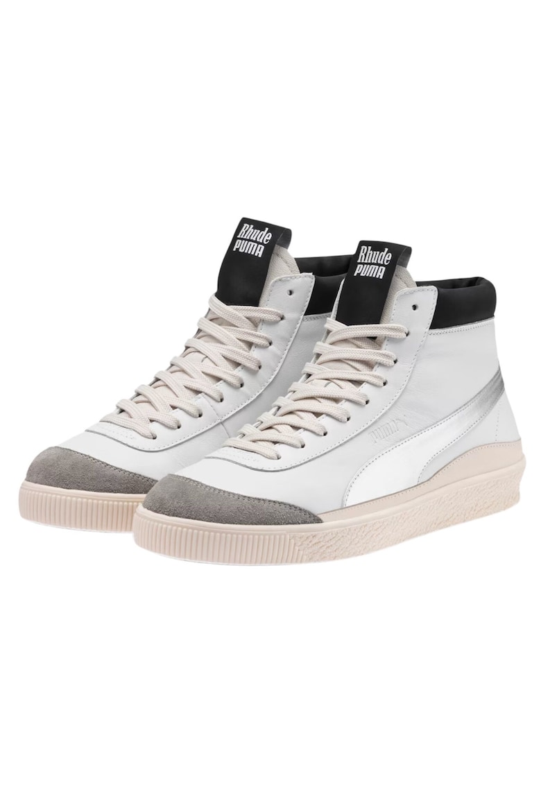Tenisi barbati Basket '68 OG Mid Rhude - piele naturala - alb - confortabili