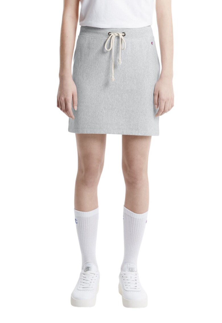 Fusta de dama - gri - broderie - bumbac/poliester