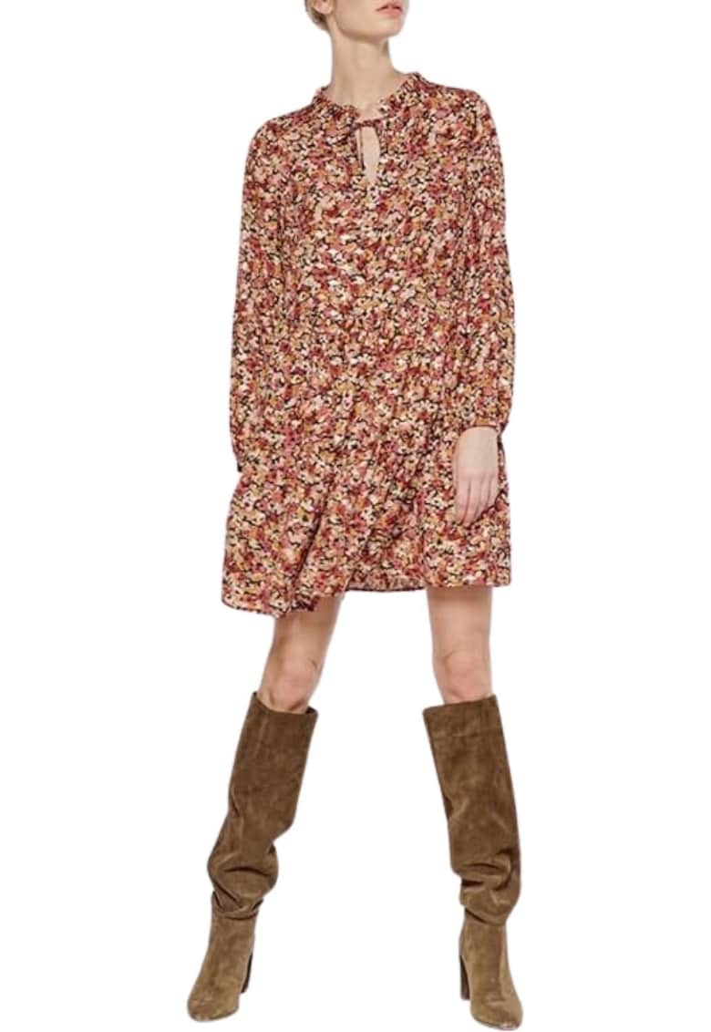 Rochie dama flori - evazata - multicolor - poliester Rochie dama flori - evazata - multicolor - poliester