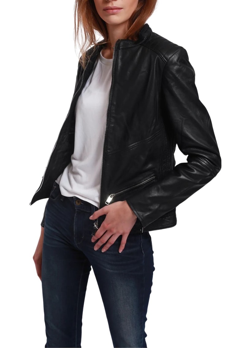 Geaca dama Tamara - piele naturala - neagra -