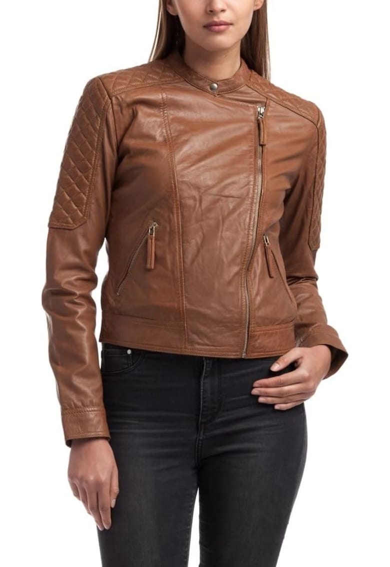 Jacheta dama  piele naturala - maro - Jacheta dama  piele naturala - maro -