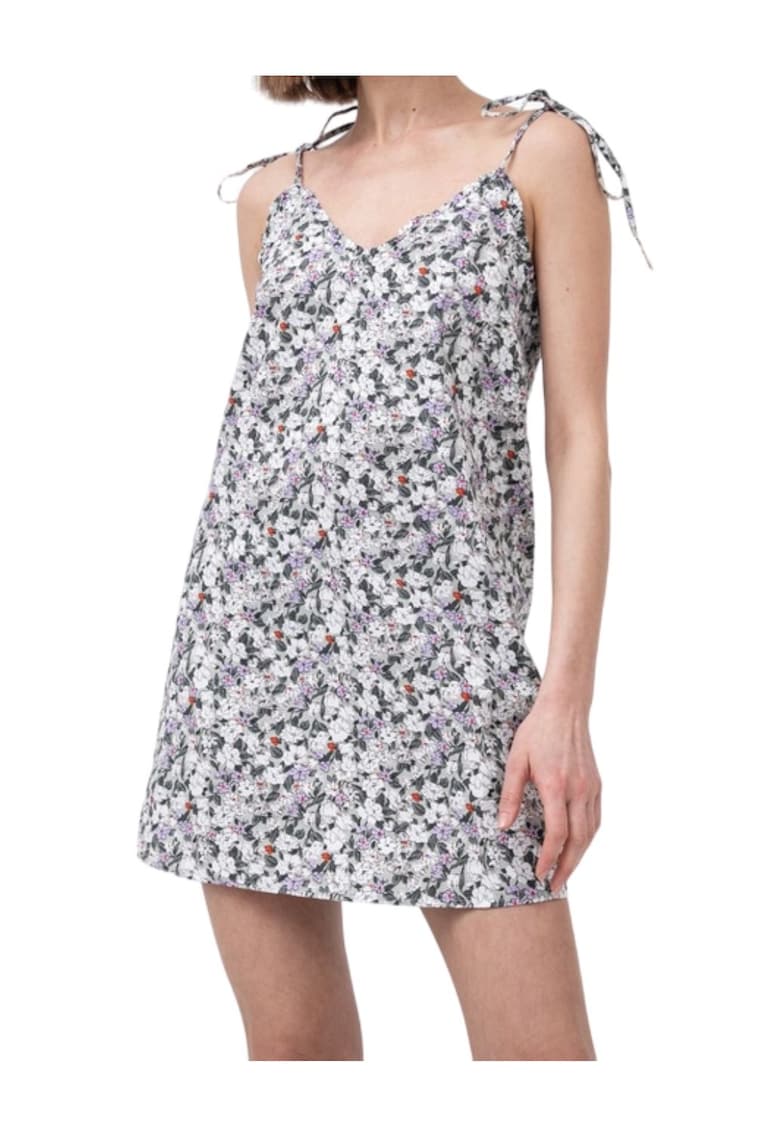 Rochie de dama - model floral - volan - multicolor - bumbac - Rochie de dama - model floral - volan - multicolor - bumbac -