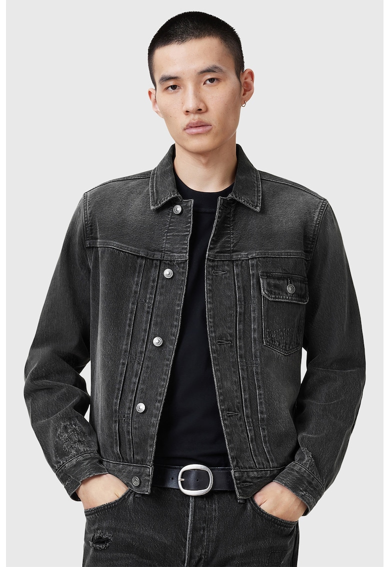 Jacheta din denim cu buzunar pe piept Jacheta din denim cu buzunar pe piept