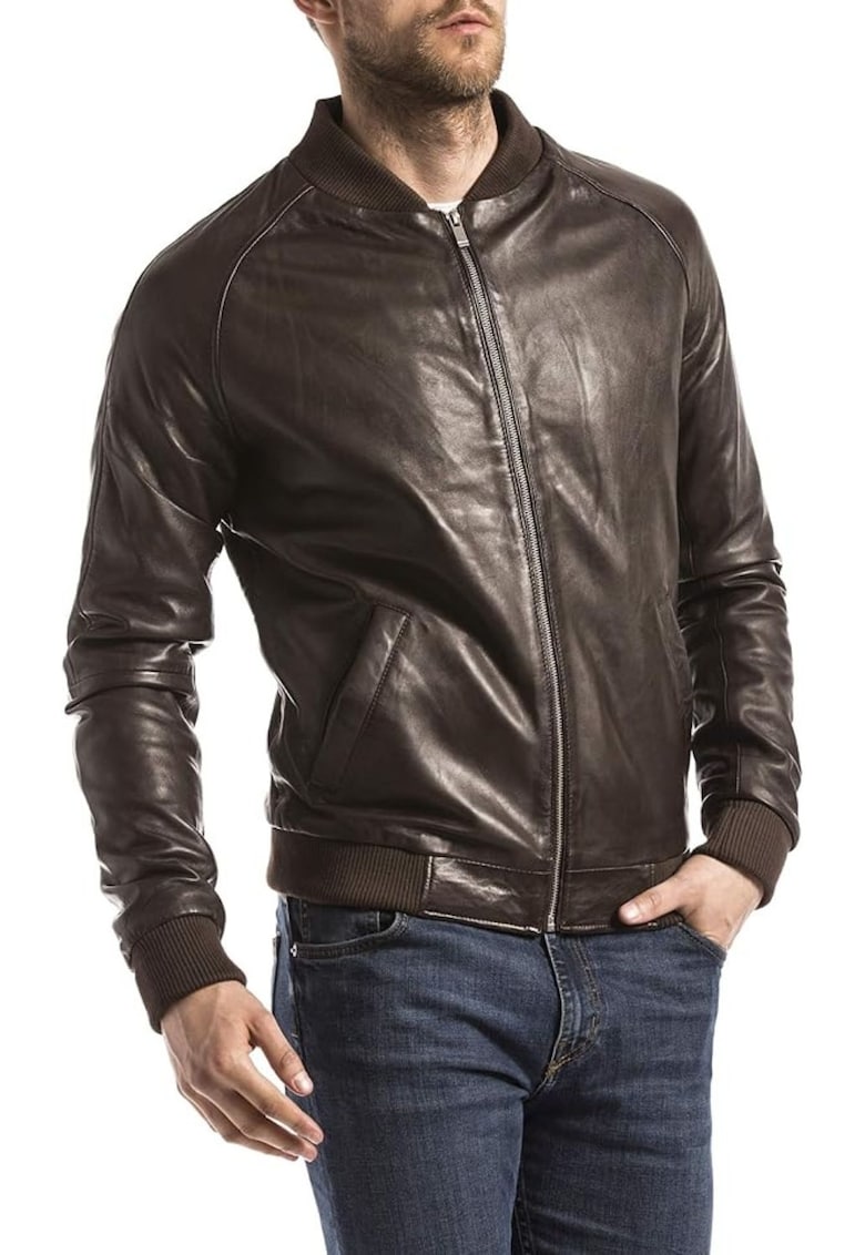 Jacheta din piele cu doua buzunare