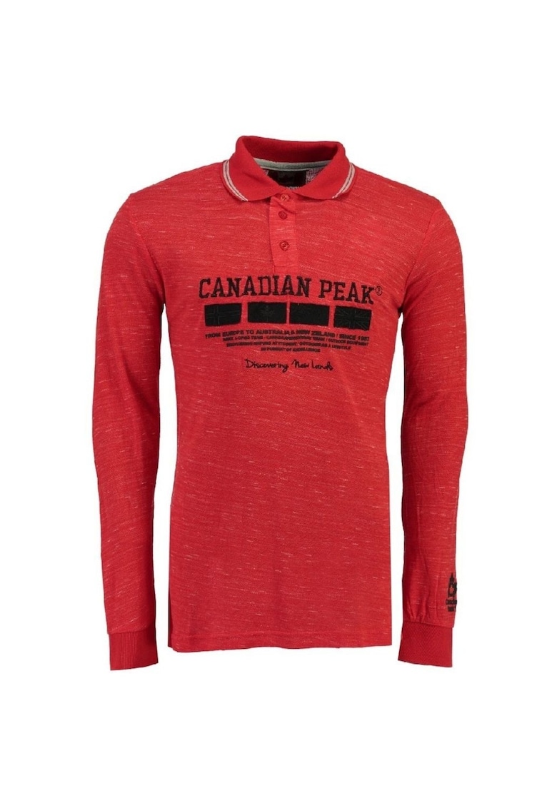 Tricou polo barbati rosu - bumbac - cu broderie -