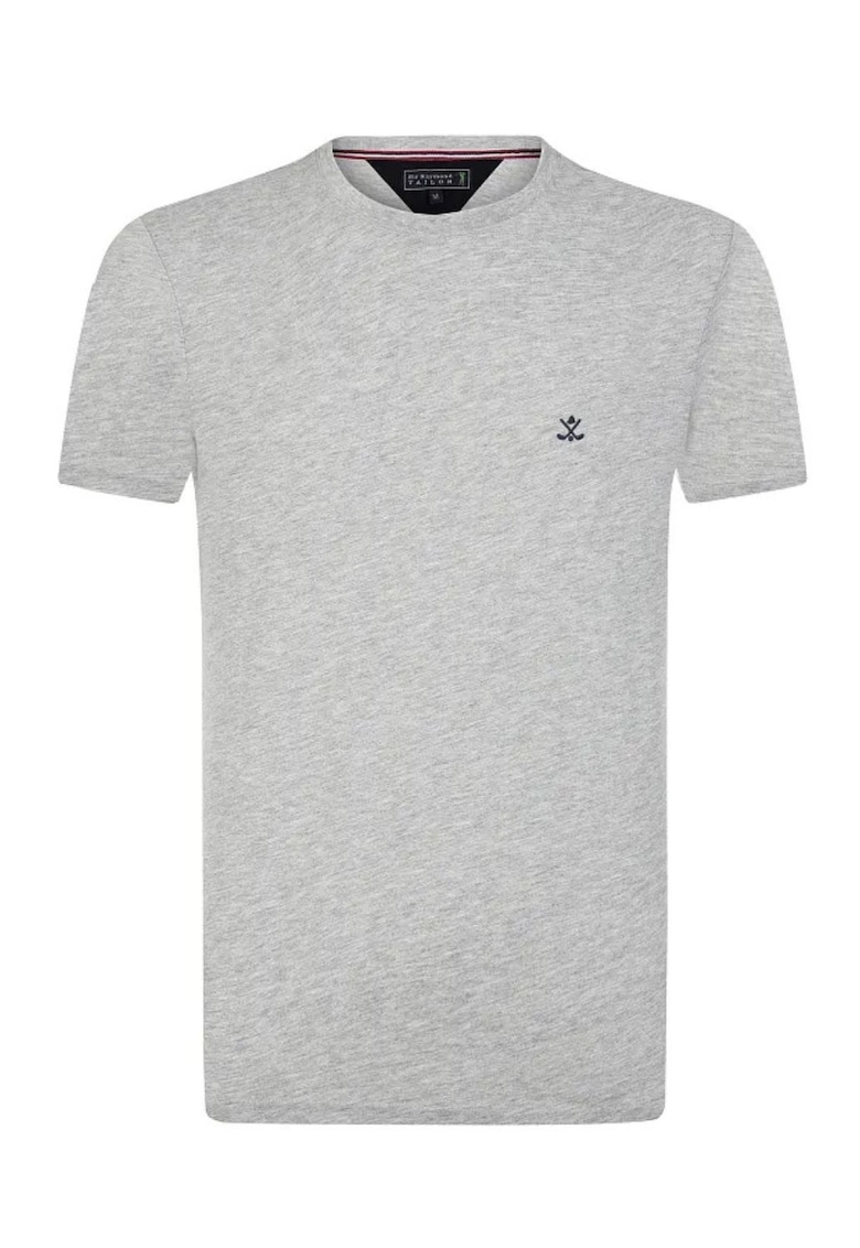 Tricou dama Raymond Tailor - gri - bumbac - broderie - croiala clasica -