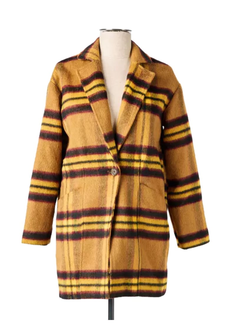 Palton dama poliester/acril/viscoza - maneca lunga - captusit - multicolor -