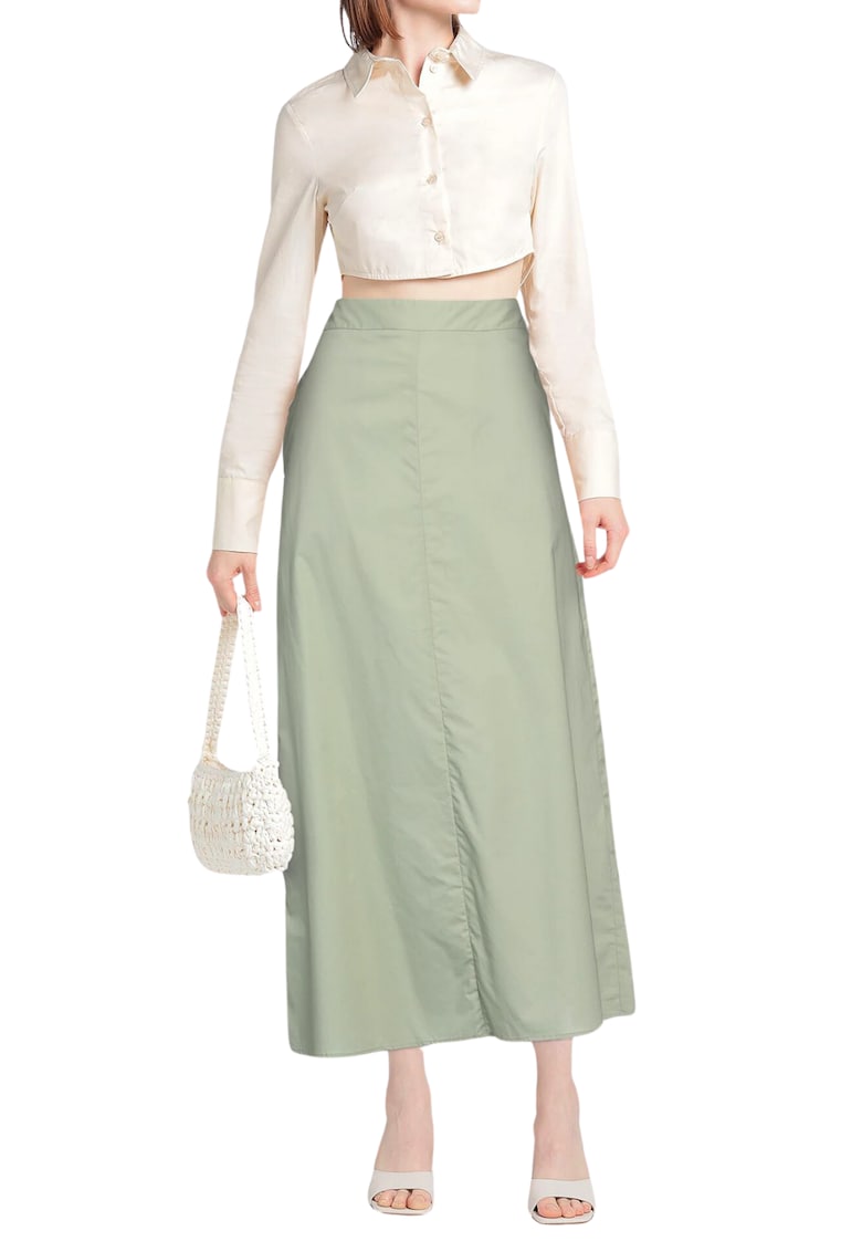 Fusta lunga cu talie inalta Popeline -