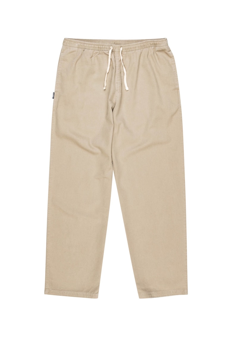 Pantaloni lungi - bej - bumbac - croiala relaxata - pentru barbati -