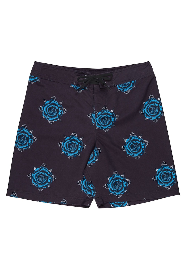 Pantaloni scurti inot barbati - poliester - negru/albastru -