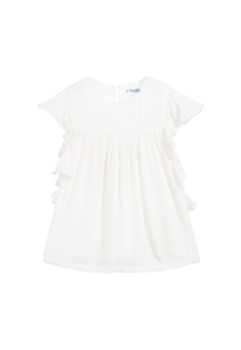 Rochie cu volane si ciucuri pe laterale