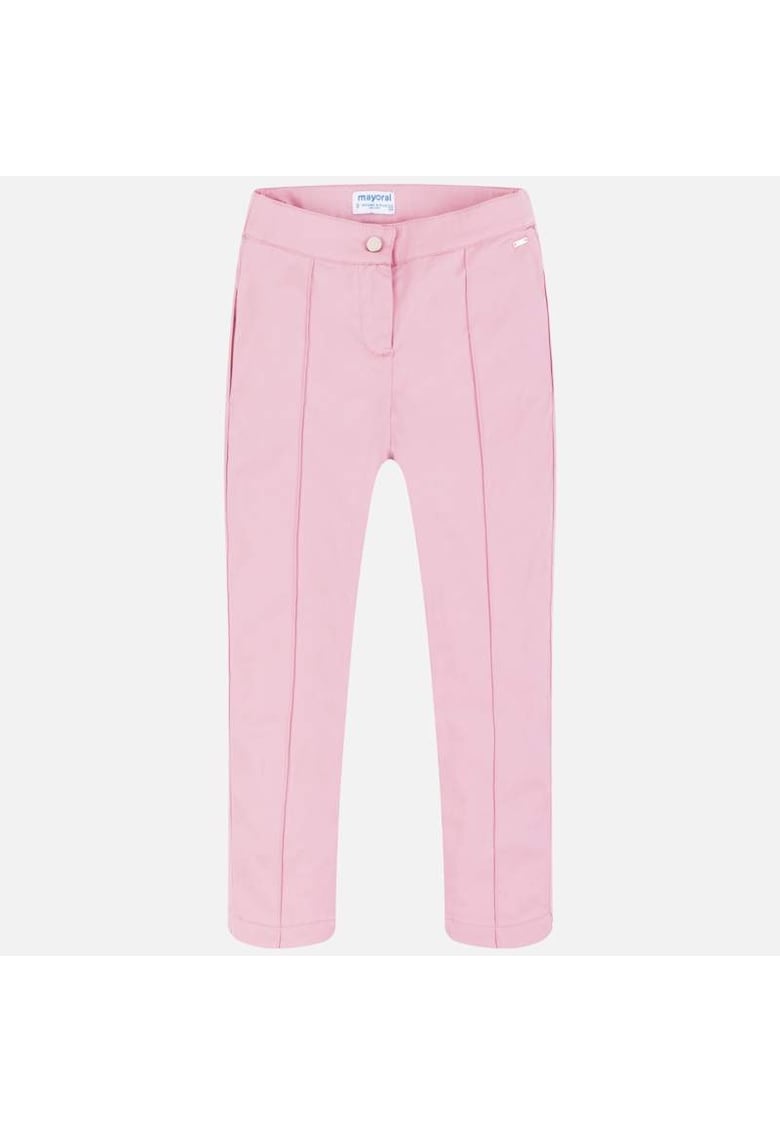 Pantaloni copii drepti - roz - 97% bumbac - cu nasturi -
