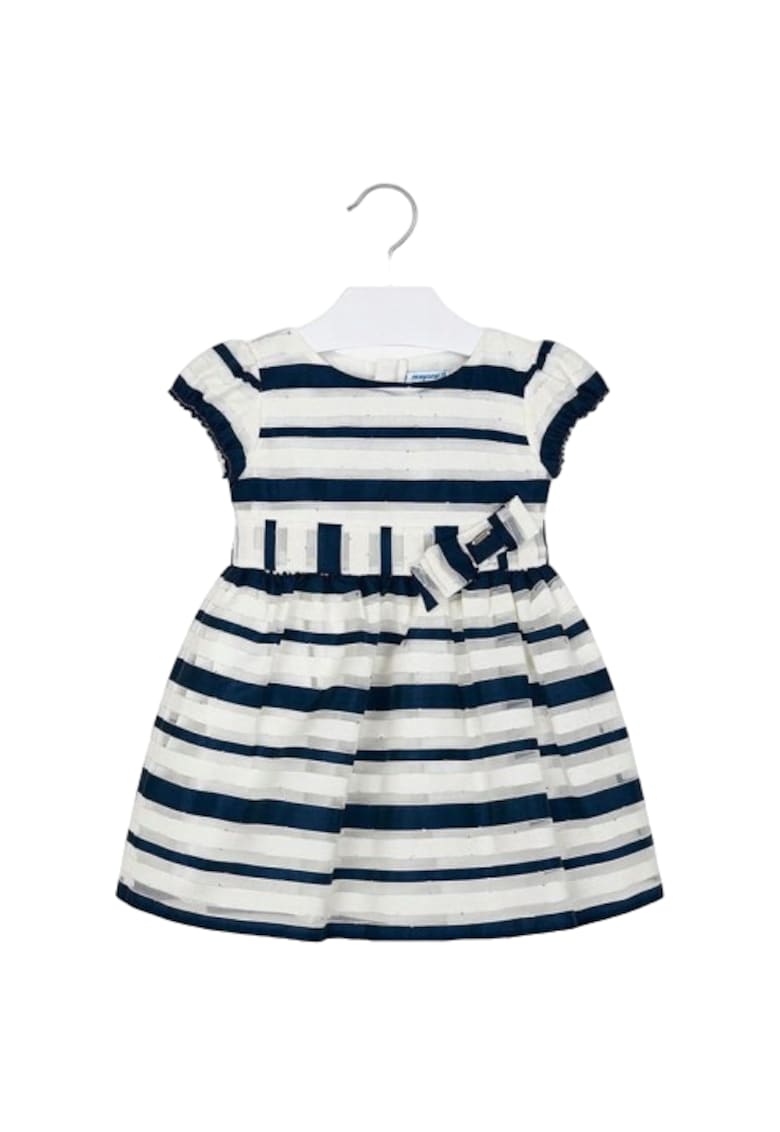 Rochie fete - cu dungi - albastru/alb - bumbac/poliester -