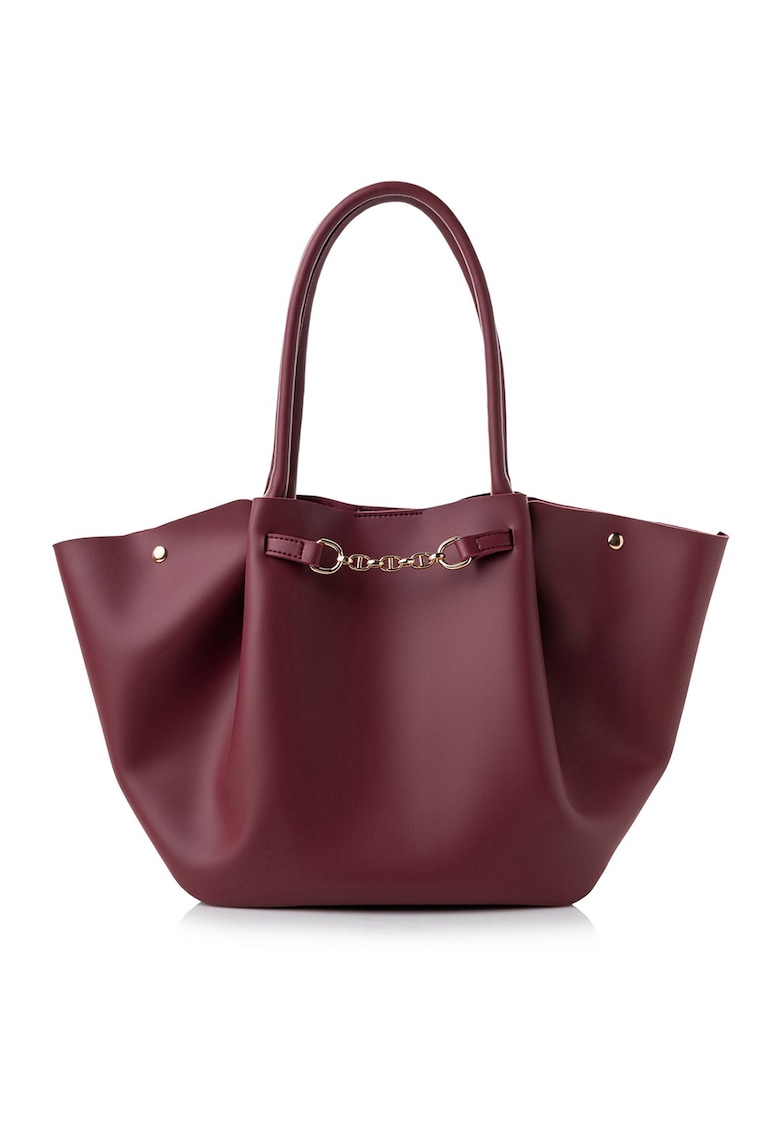 Geanta tote de piele ecologica - Visiniu - 28x17x10