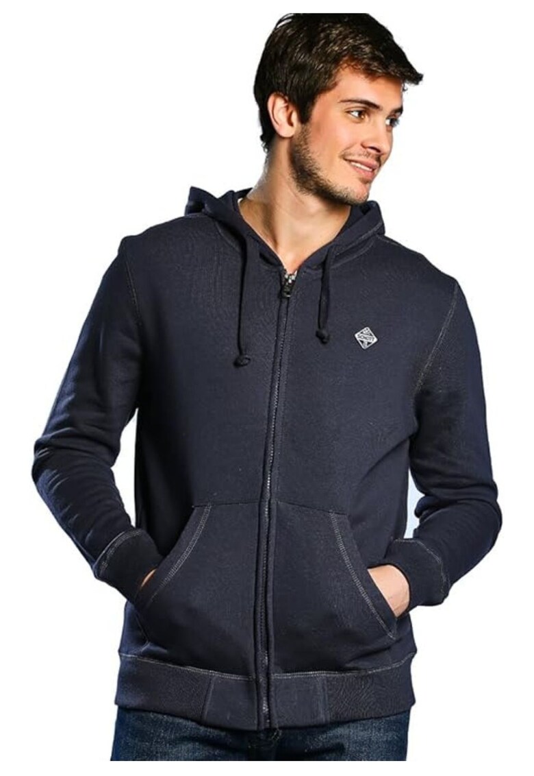 Hanorac barbati cu fermoar - bumbac/poliester - bleumarin -