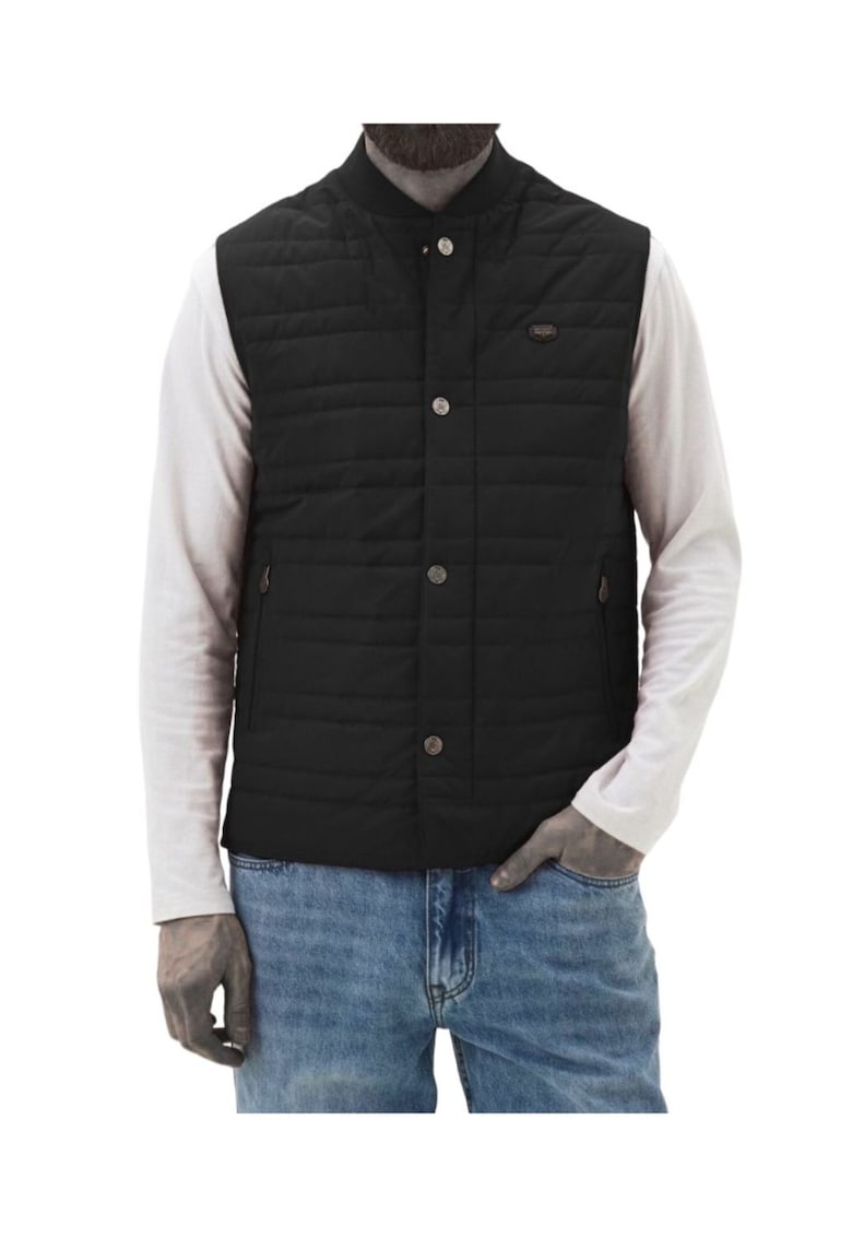 Vesta barbateasca matlasat - poliester - negru -