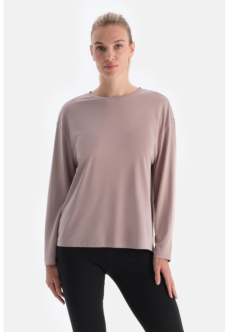 Bluza din amestec de modal cu decolteu la baza gatului