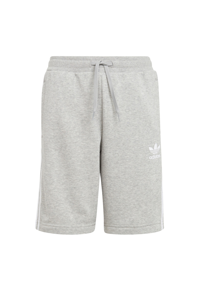 Pantaloni scurti sport bumbac - gri - confortabili - cu dungi caracteristice