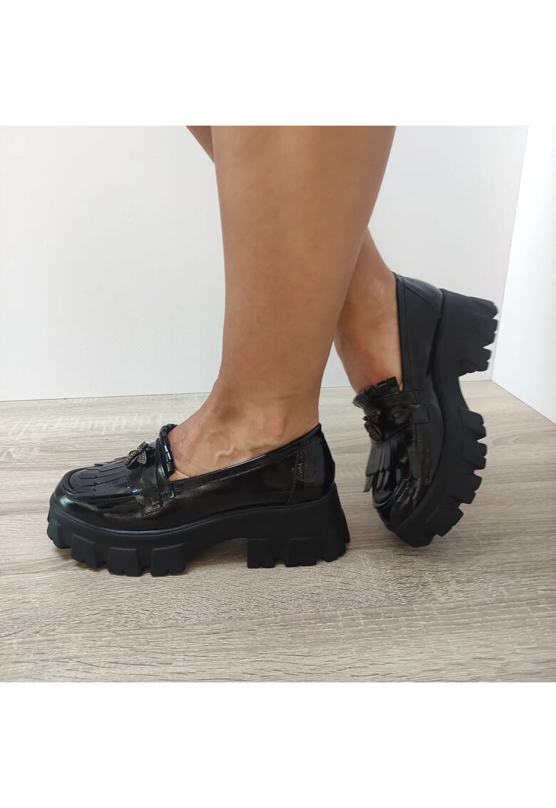 Pantofi Casual Dama 2011-1 Negri Lac - Negru Lac