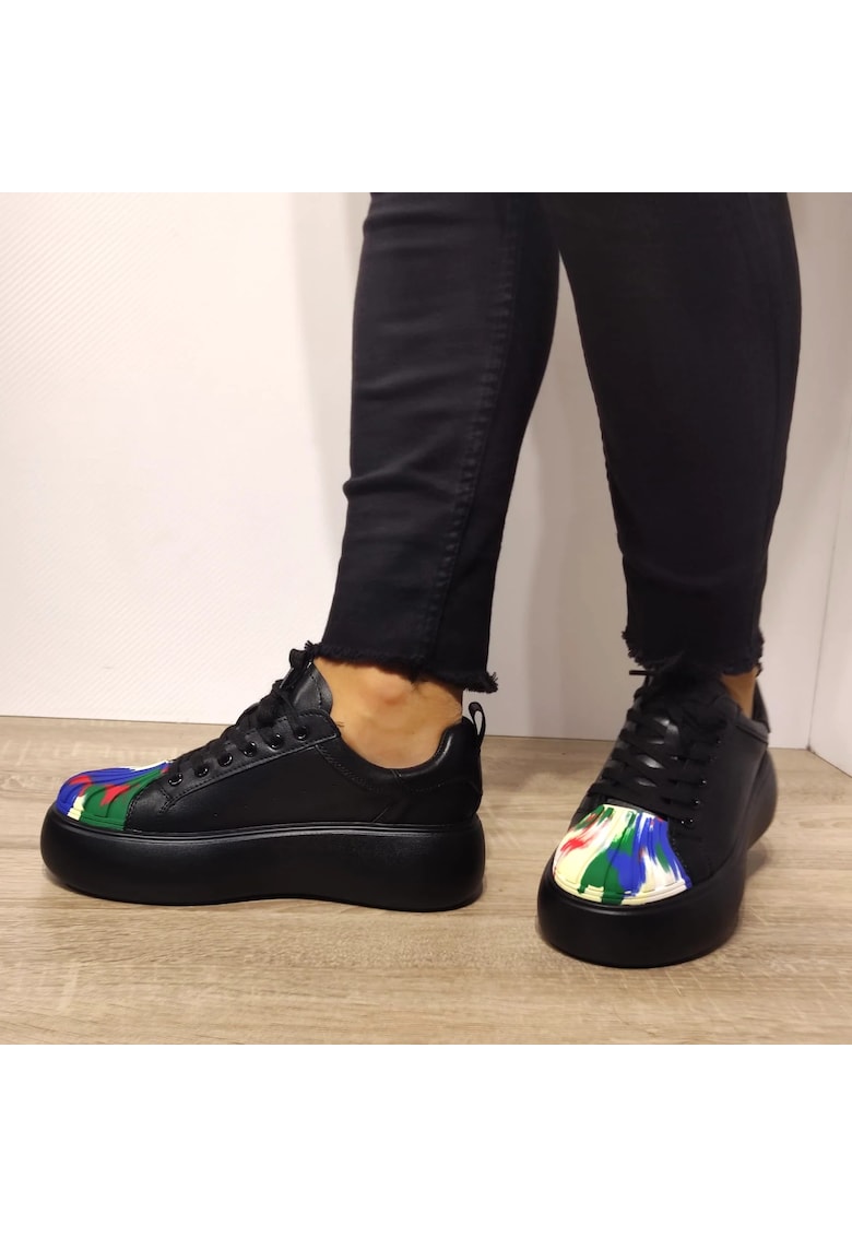 Pantofi Casual Dama 88135 Negri + Color - Negru