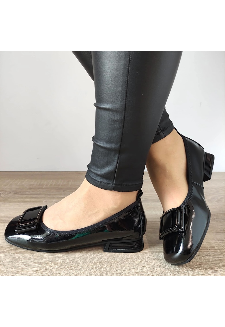 Pantofi Casual Dama 40017B 01-L Negri Lac - Negru Lac - Negru