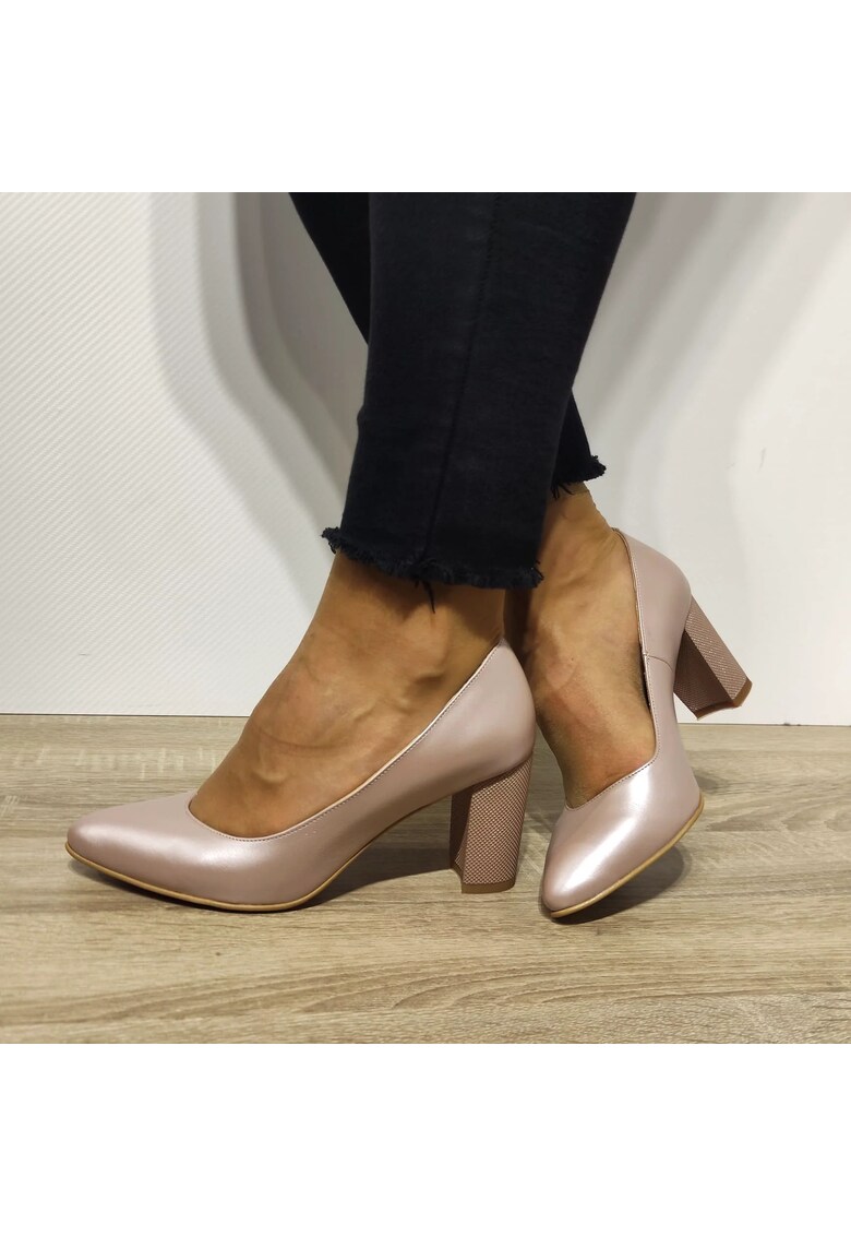 Pantofi Eleganti Dama 21216 Grej Sidef - Grej Sidef - Gri/Bej